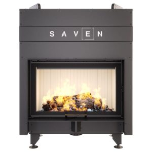 Șemineu SAVEN Energy UP 80x50 17 kW Ghilotină - Alb