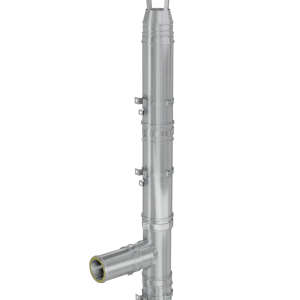 Coș de fum profesional dublu perete- Practic INOX - Înălțime 5m, diametru interior 130 mm, racord 90, suspendat