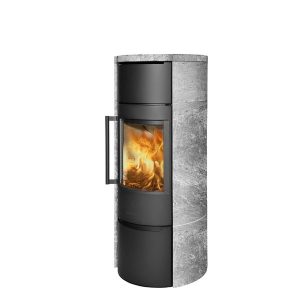 SOBA WIKING LUMA 6 NEGRU, PLACATA CU PIATRA