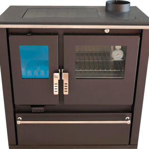 Sobă de gătit pe lemne Verso CS Plus Inox Ceramic – 7,7 kW - Champagne