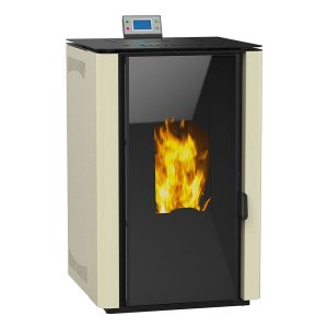 Termoșemineu pe peleți Prity PLW11 PEH, 13 kW - Ivory